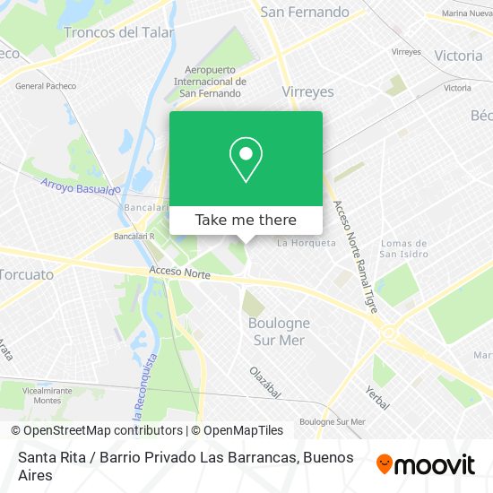 Santa Rita / Barrio Privado Las Barrancas map