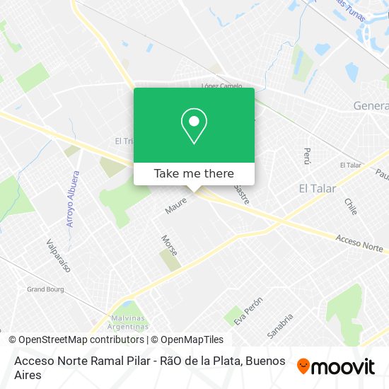 Acceso Norte Ramal Pilar - Rã­O de la Plata map