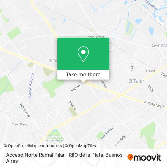 Mapa de Acceso Norte Ramal Pilar - Rã­O de la Plata