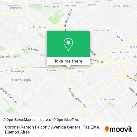 Mapa de Coronel Ramon Falcón / Avenida General Paz Este