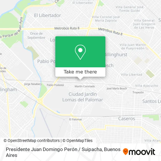Mapa de Presidente Juan Domingo Perón / Suipacha