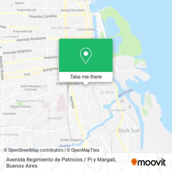 Mapa de Avenida Regimiento de Patricios / Pi y Margall