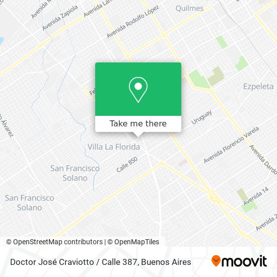 Doctor José Craviotto / Calle 387 map