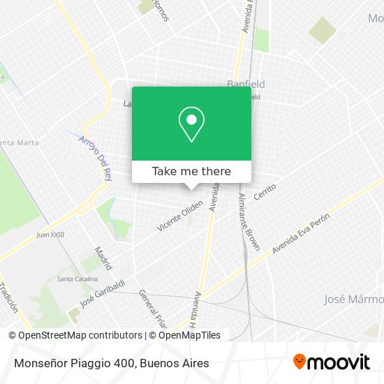 Monseñor Piaggio 400 map