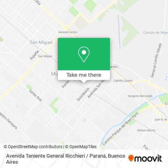 Avenida Teniente General Ricchieri / Paraná map
