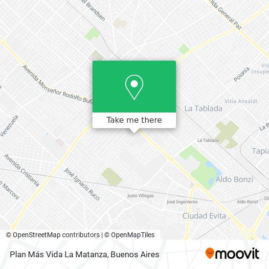 Plan Más Vida La Matanza map