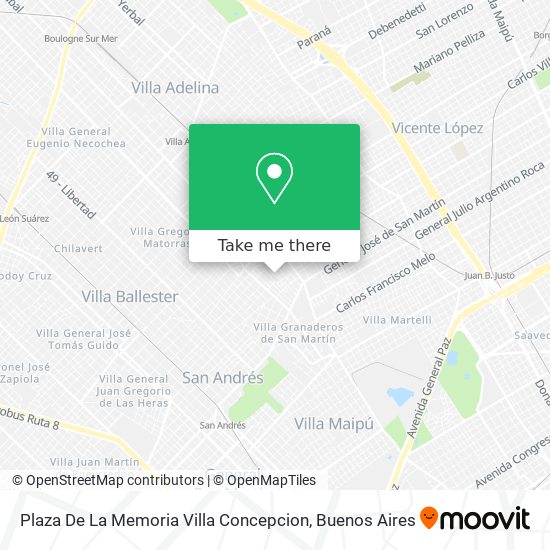 Mapa de Plaza De La Memoria Villa Concepcion