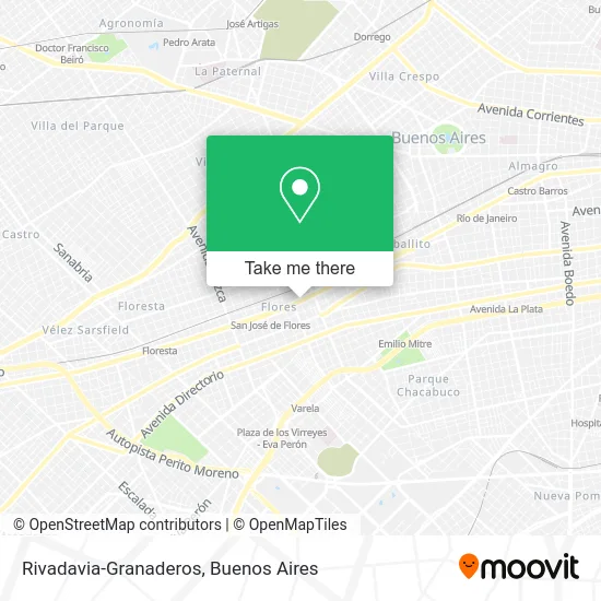 Rivadavia-Granaderos map
