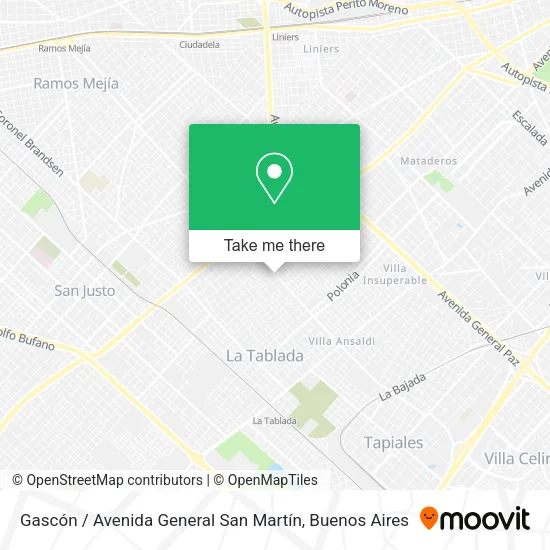 Mapa de Gascón / Avenida General San Martín