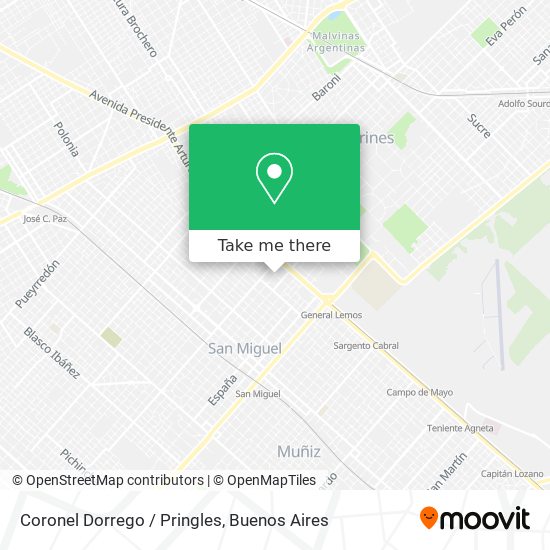 Coronel Dorrego / Pringles map