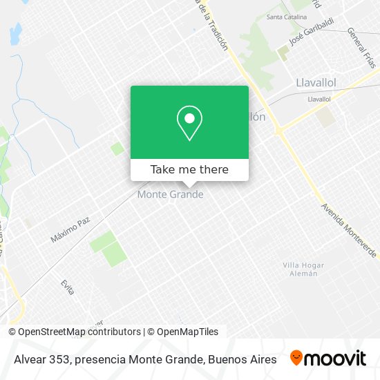 Alvear 353, presencia Monte Grande map