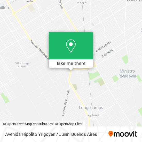 Avenida Hipólito Yrigoyen / Junín map