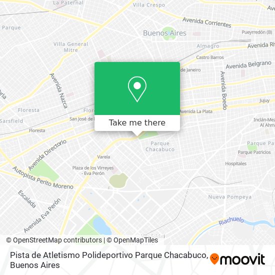 Pista de Atletismo Polideportivo Parque Chacabuco map