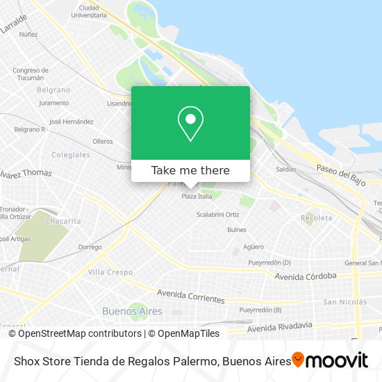 Shox Store Tienda de Regalos Palermo map