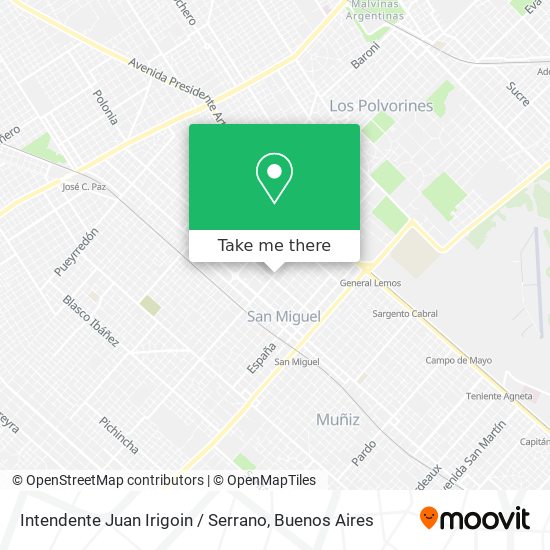 Intendente Juan Irigoin / Serrano map