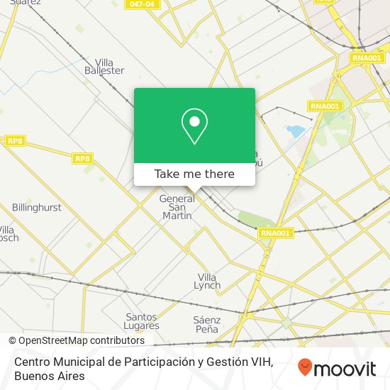 Mapa de Centro Municipal de Participación y Gestión VIH