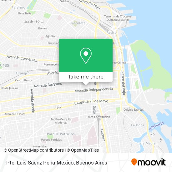 Pte. Luis Sáenz Peña-México map