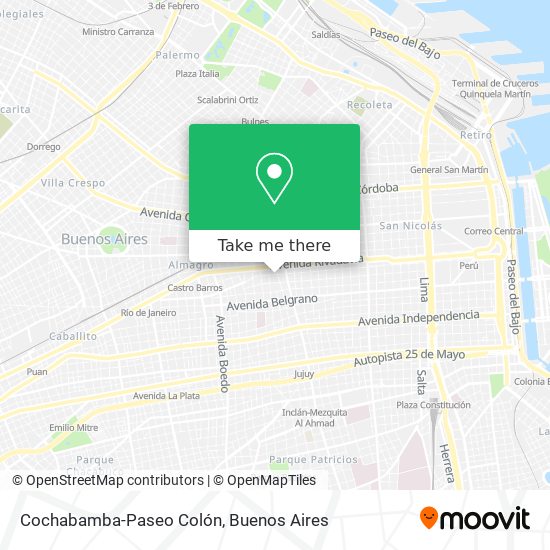 Cochabamba-Paseo Colón map