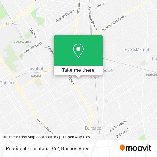 Presidente Quintana 362 map