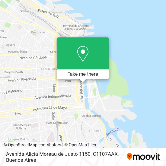 Avenida Alicia Moreau de Justo 1150, C1107AAX map