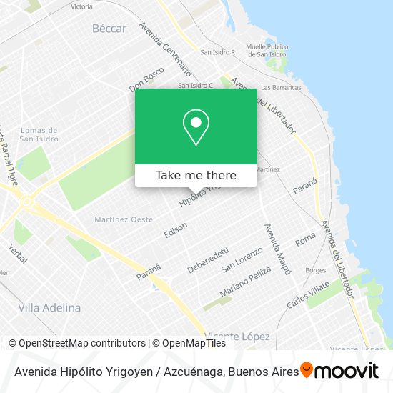 Avenida Hipólito Yrigoyen / Azcuénaga map