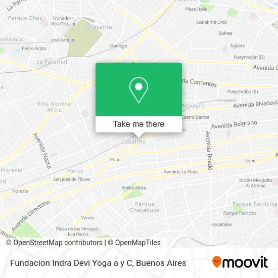 Mapa de Fundacion Indra Devi Yoga a y C