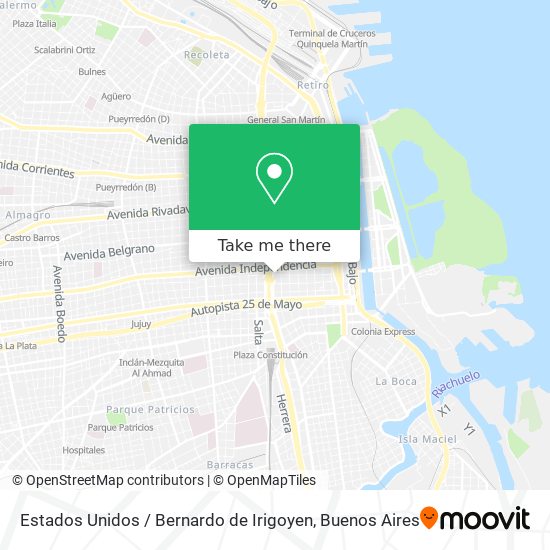 Estados Unidos / Bernardo de Irigoyen map