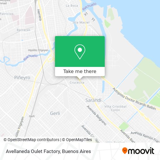 Mapa de Avellaneda Oulet Factory