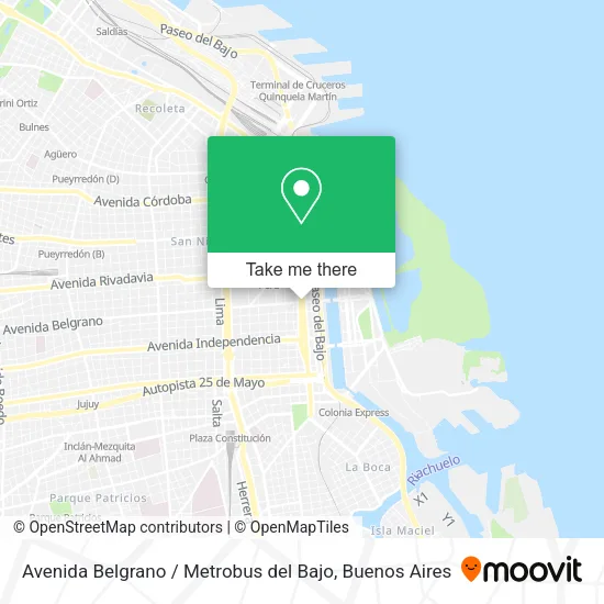 Avenida Belgrano / Metrobus del Bajo map