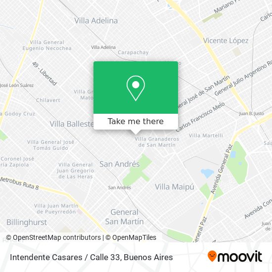 Intendente Casares / Calle 33 map