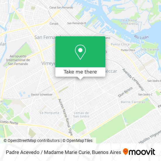 Mapa de Padre Acevedo / Madame Marie Curie