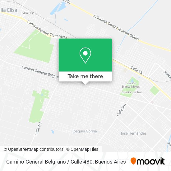 Mapa de Camino General Belgrano / Calle 480