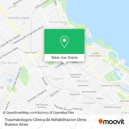 Mapa de Traumatologos-Clinica de Rehabilitacion Ulme