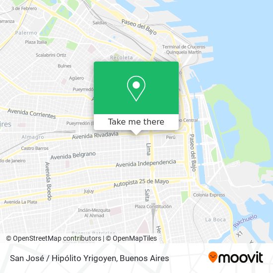 San José / Hipólito Yrigoyen map