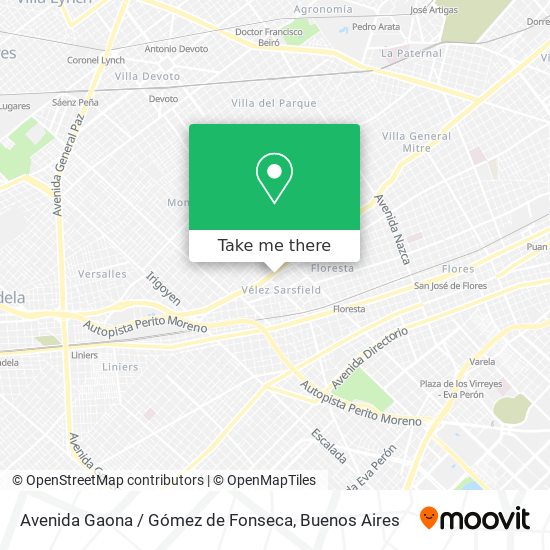Avenida Gaona / Gómez de Fonseca map