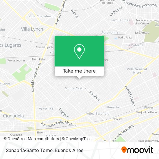 Sanabria-Santo Tome map