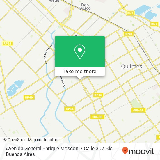 Avenida General Enrique Mosconi / Calle 307 Bis map