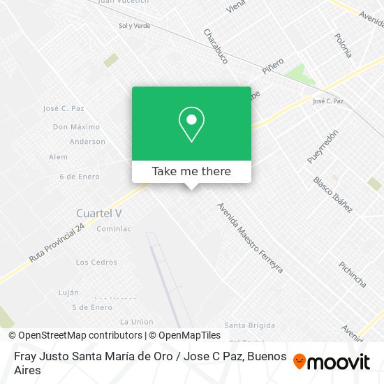 Fray Justo Santa María de Oro / Jose C Paz map