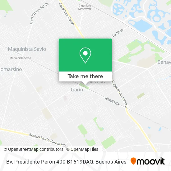Mapa de Bv. Presidente Perón 400 B1619DAQ