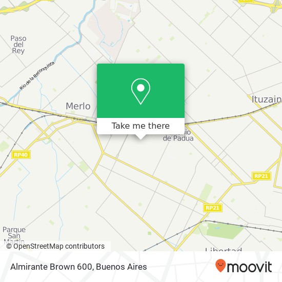 Almirante Brown 600 map