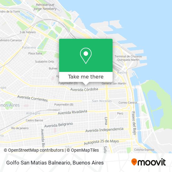 Golfo San Matias Balneario map