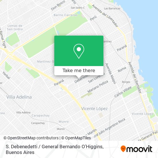 Mapa de S. Debenedetti / General Bernando O'Higgins