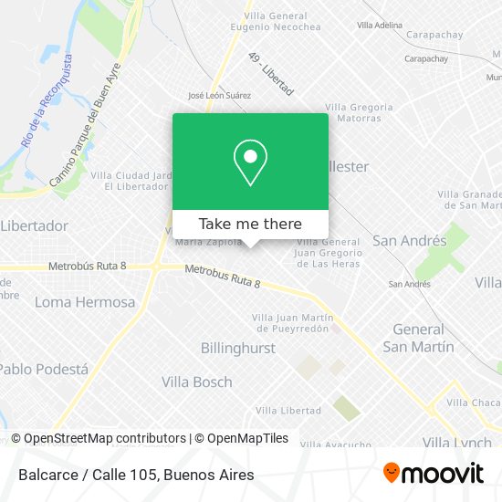 Balcarce / Calle 105 map