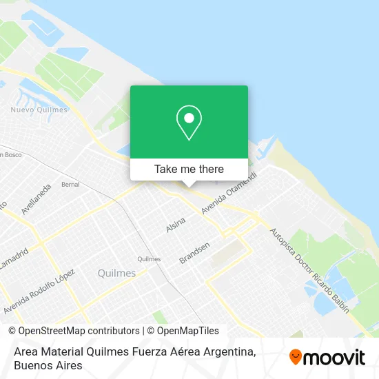 Area Material Quilmes Fuerza Aérea Argentina map