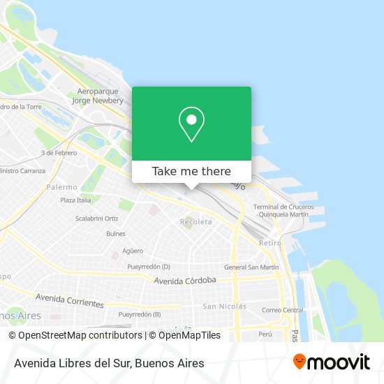 Avenida Libres del Sur map