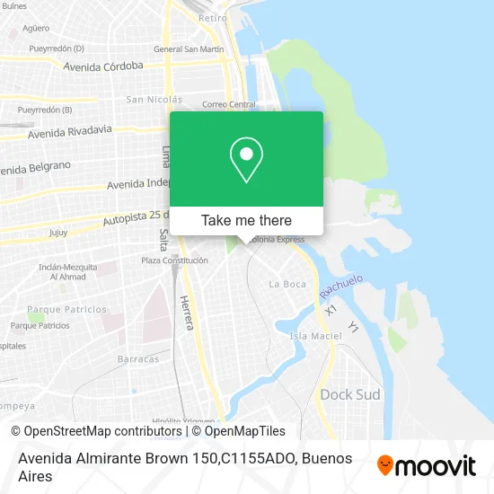 Mapa de Avenida Almirante Brown 150,C1155ADO