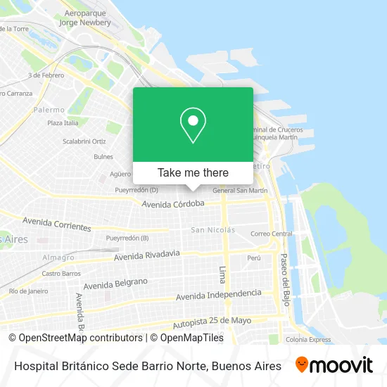 Hospital Británico Sede Barrio Norte map