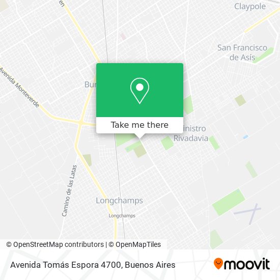 Mapa de Avenida Tomás Espora 4700