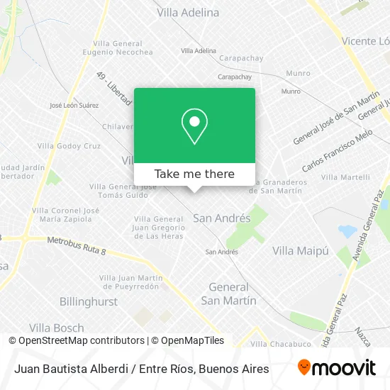 Mapa de Juan Bautista Alberdi / Entre Ríos