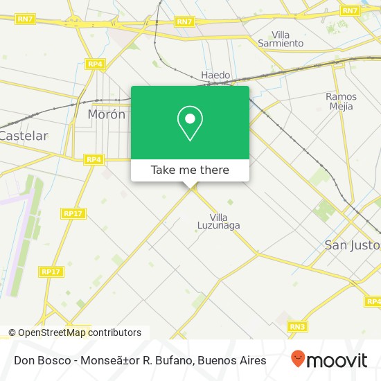 Don Bosco - Monseã±or R. Bufano map